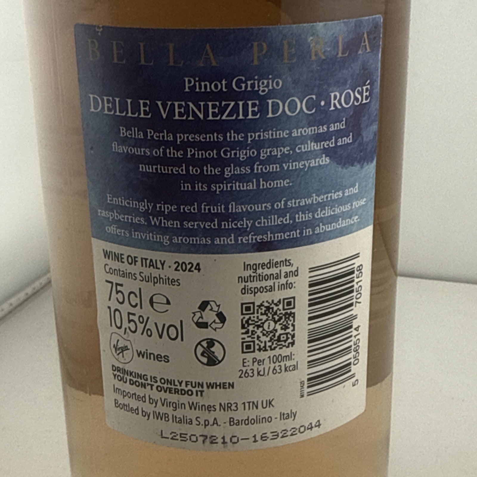 Bella Perla Pinot Grigio Delle Venezie DOC Rosé 2024 75cl 10.5%
