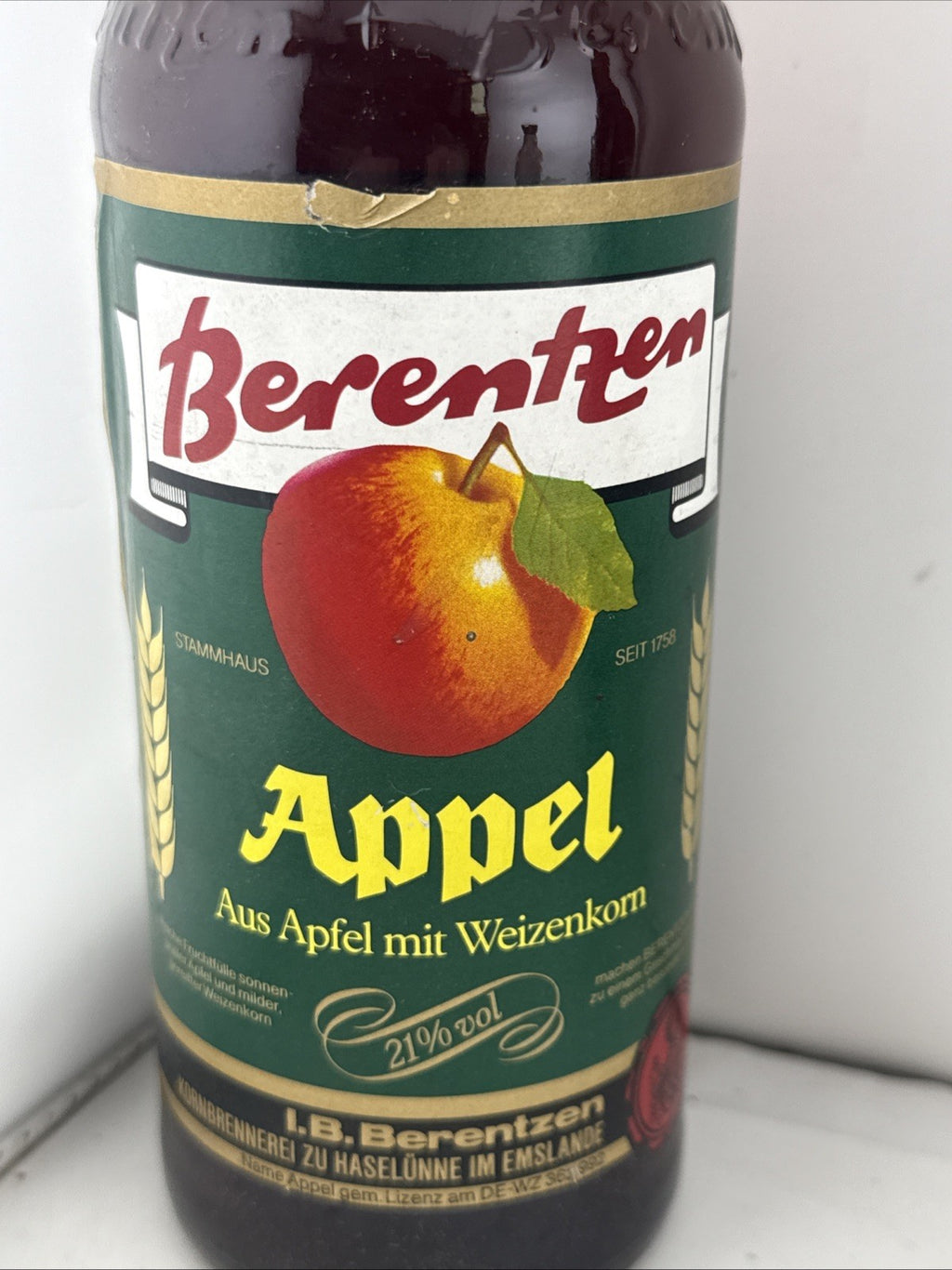 Vintage Berentzen Apfel Apple Liqueur 70cl 21% German 1980s/90s