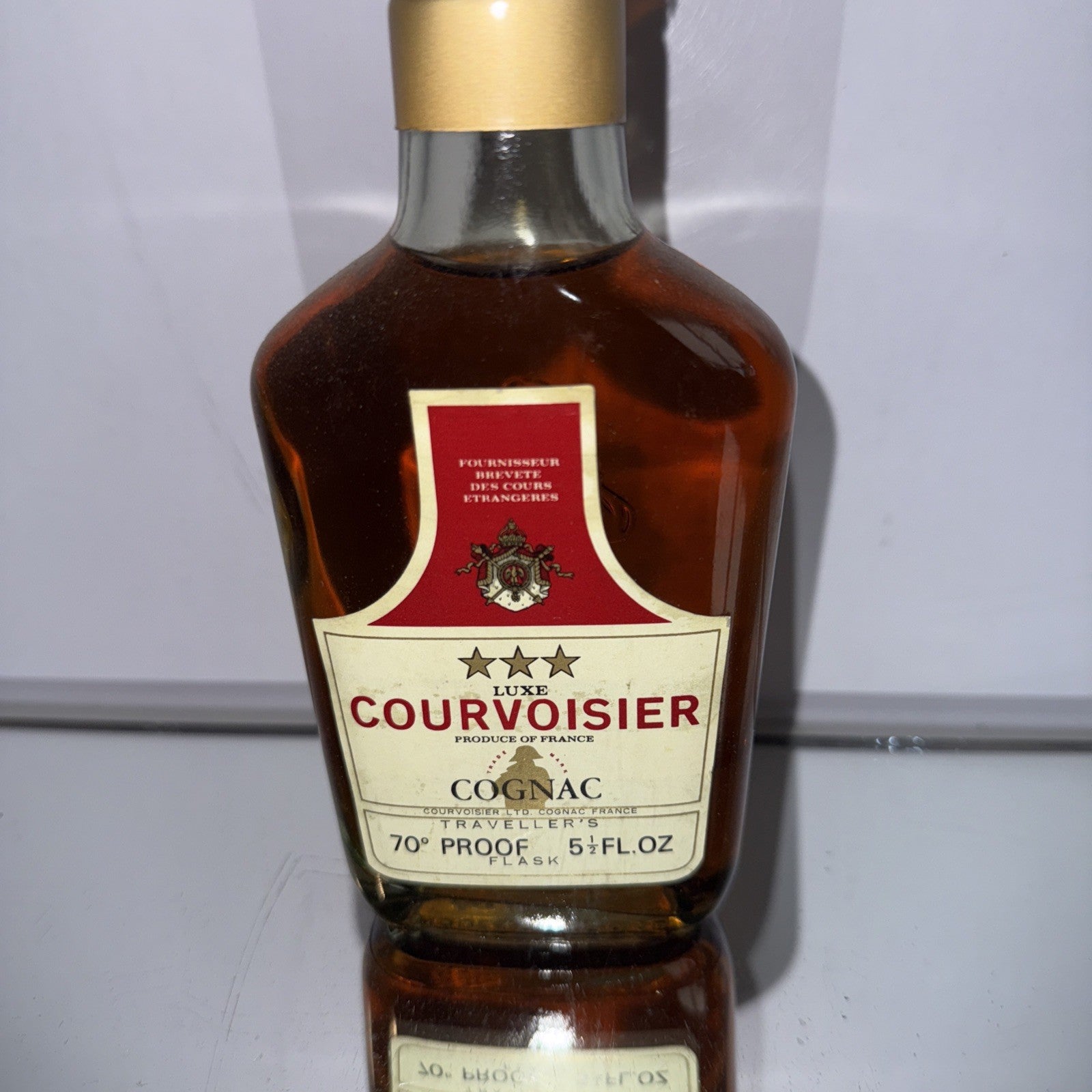 Courvoisier 3star Lux Cognac 1960s 5 1/2 Fl Oz 70% proof
