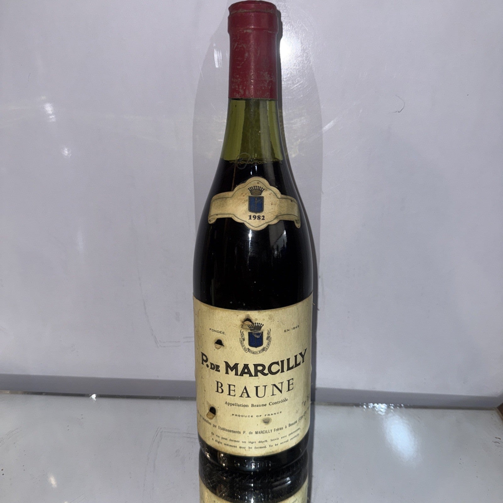 1982 P. de Marcilly Beaune, a village-level red Burgundy