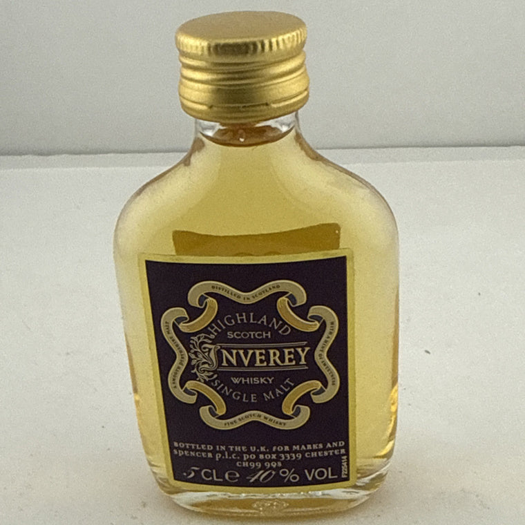 Inverey Highland Single Malt Scotch Whisky Miniature 5cl M&S Full