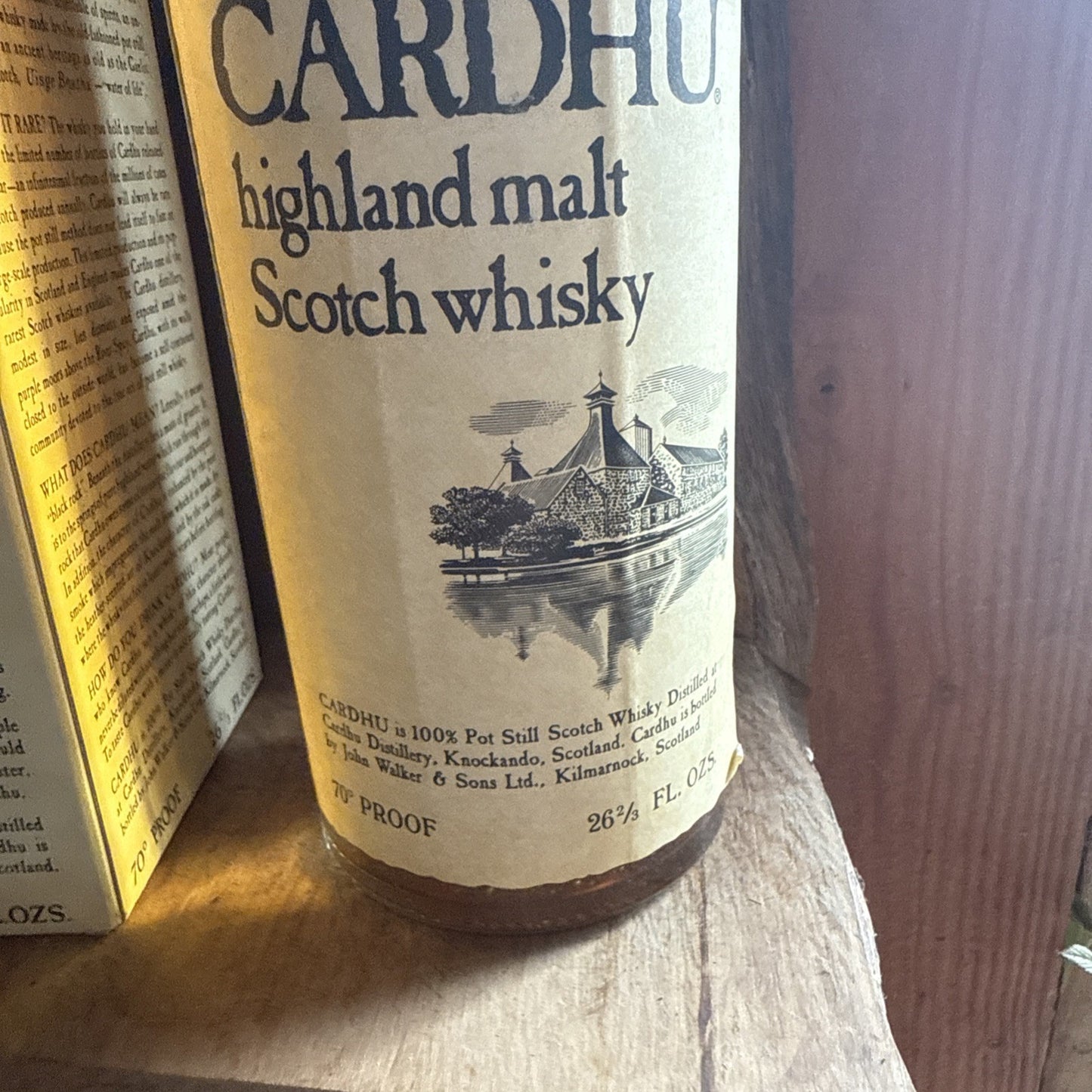 Cardhu 12 year old Highland Malt from 1970s 70% proof 26 2/3 fl oz