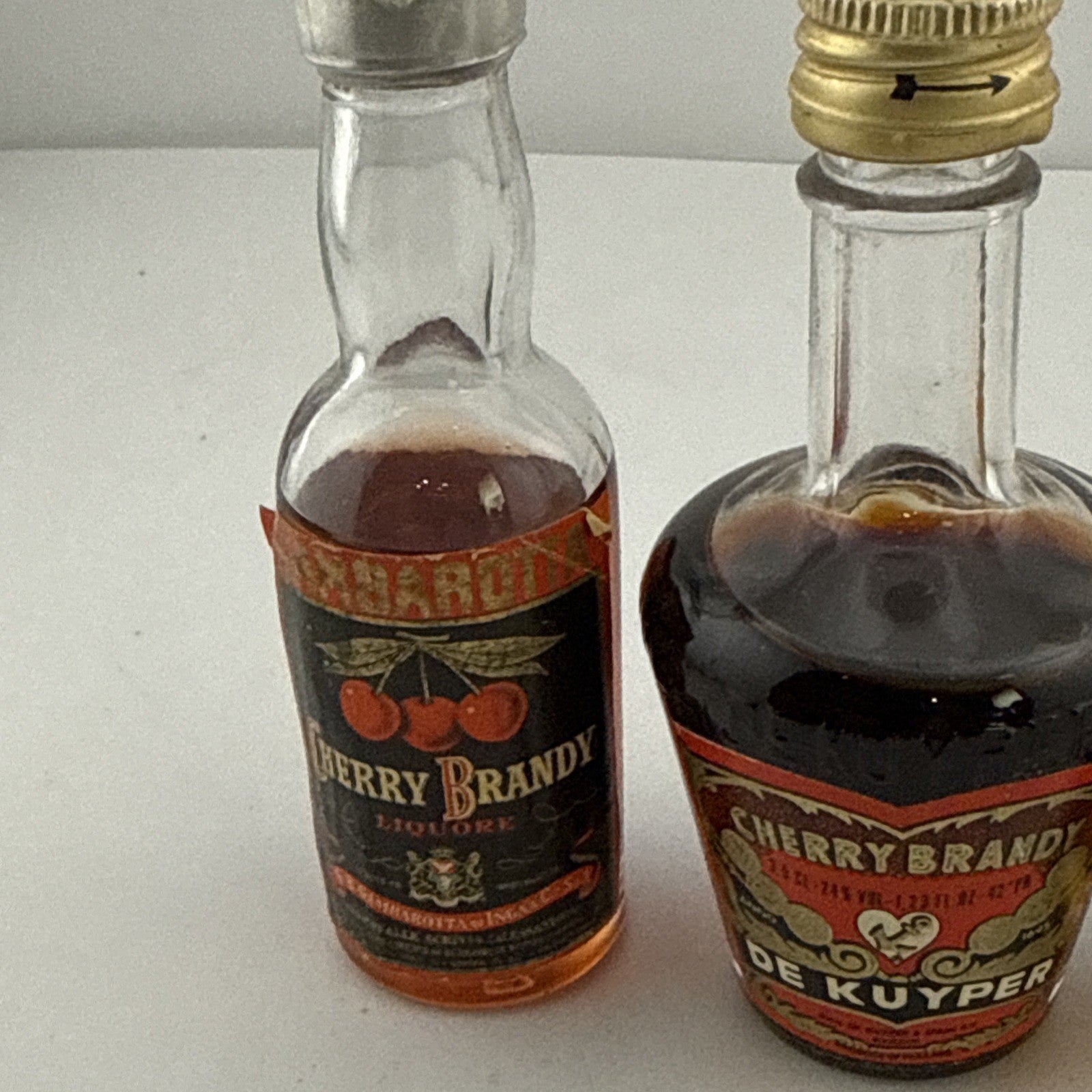 Vintage 1970s Cherry Brandy Miniatures De Kuyper Freihof 5cl Set