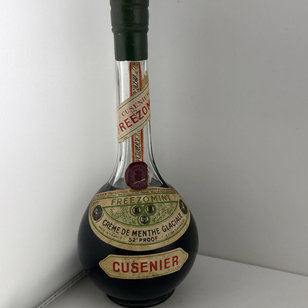 Cusenier Freezomint Creme de Menthe Glaciale 52 Proof Vintage Liqueur