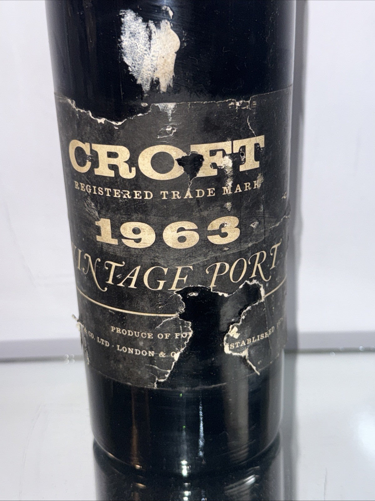 Croft 1963 Vintage Port Good  Condition Torn Label