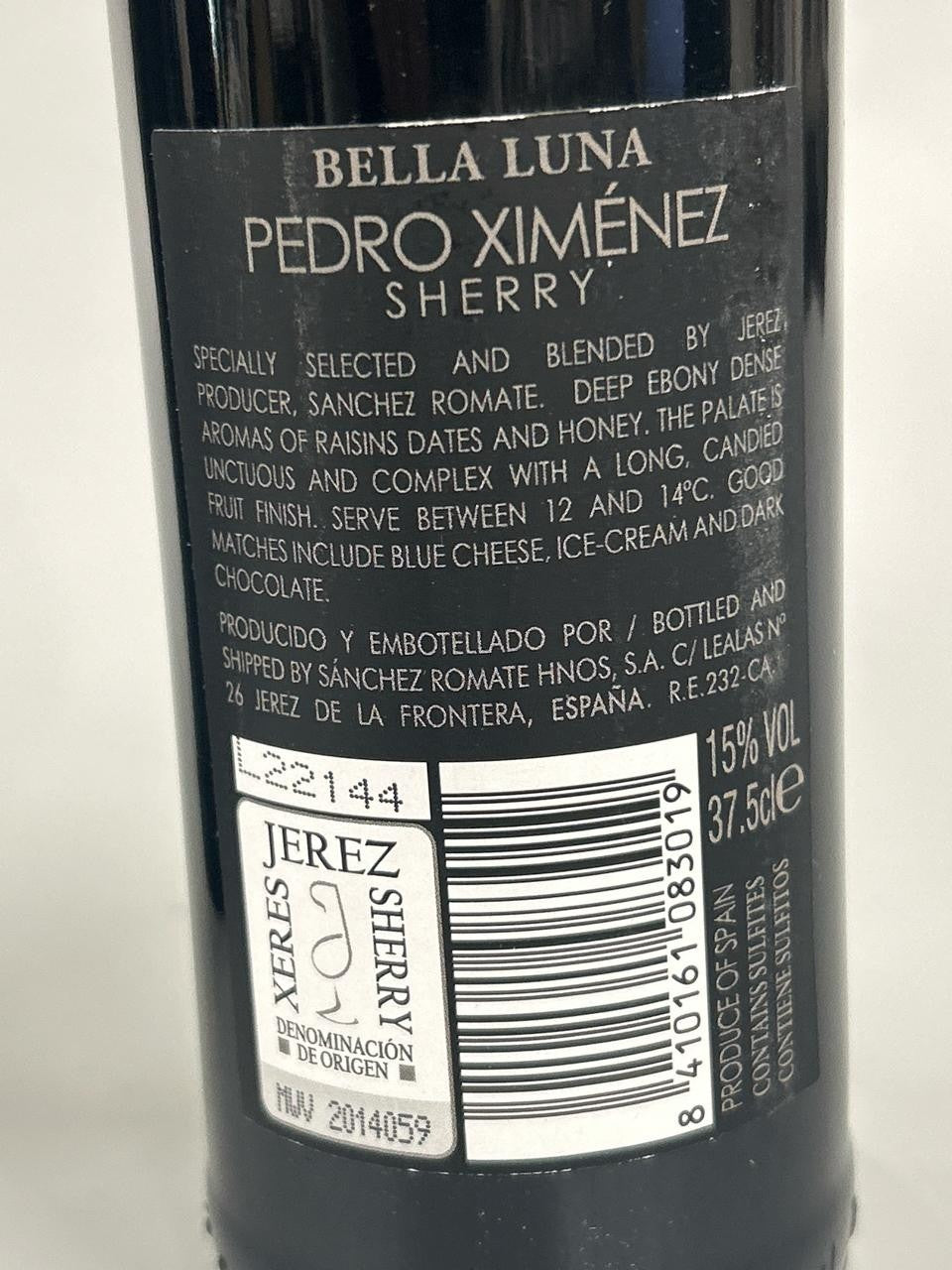 SALE PEDRO XIMENEZ BELLA LUNA SHERRY / 37.5CL / 15%  Cheapest on Internet!!