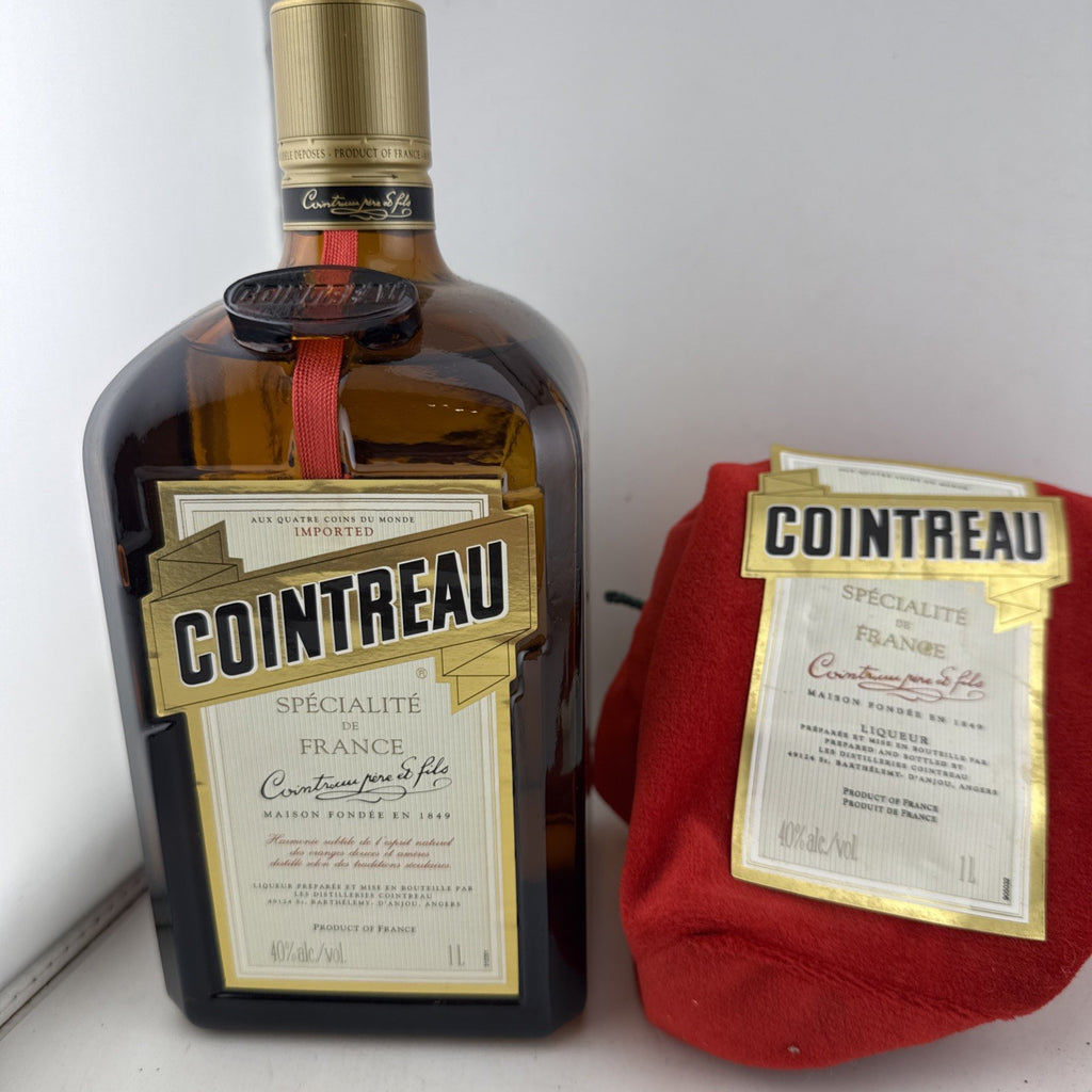 Vintage Cointreau Liqueur 1L 40% Duty Free Bottling With Presentation Bag 1980s