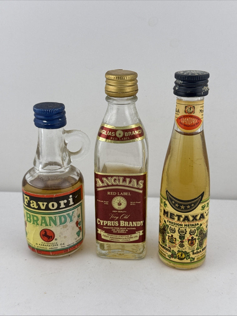 Miniature Brandy Bottles Metaxa Favori Vintage Spirits