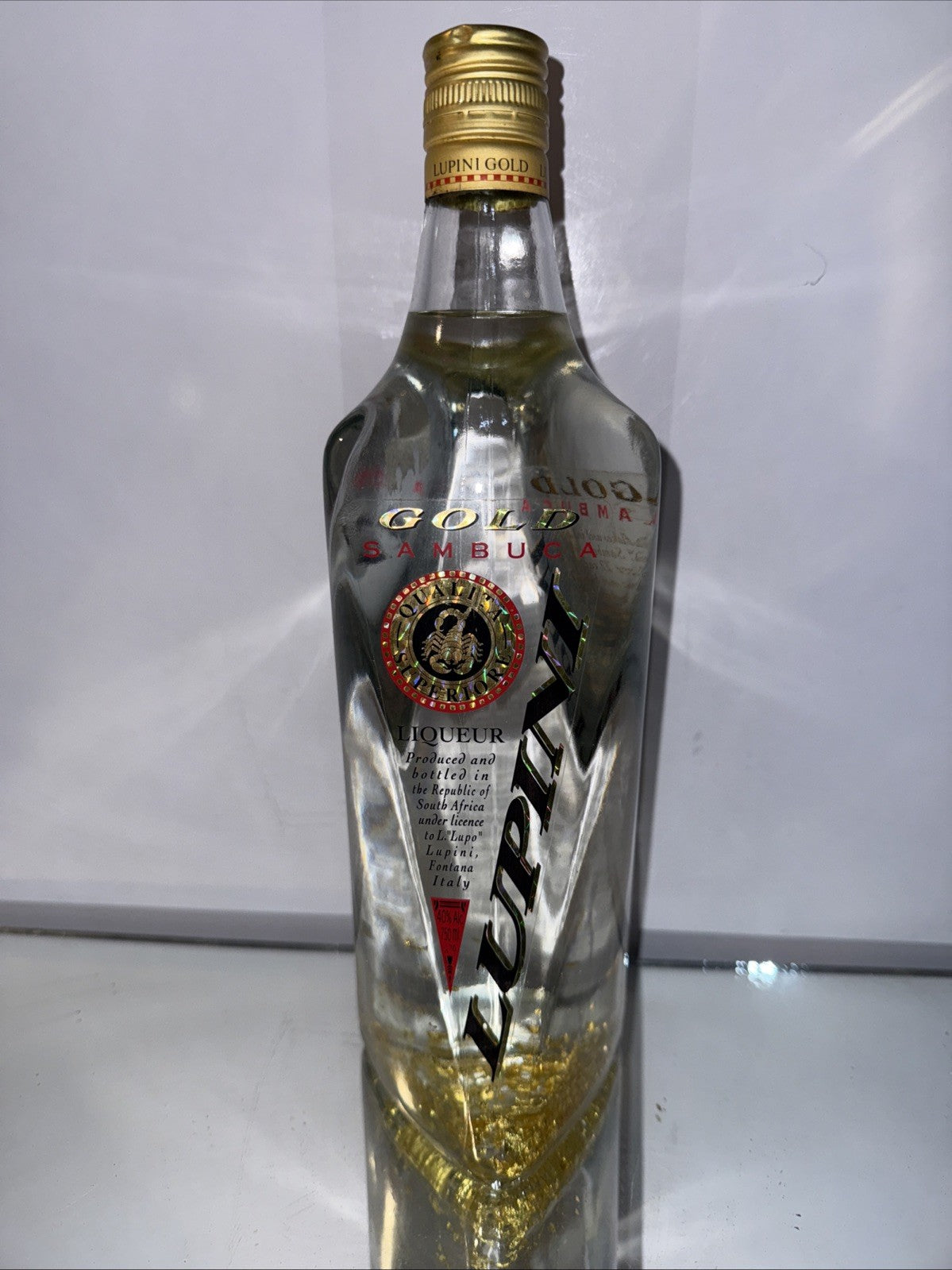 75cl bottle of Lupini Gold Leaf   Sambuca 38% Abv