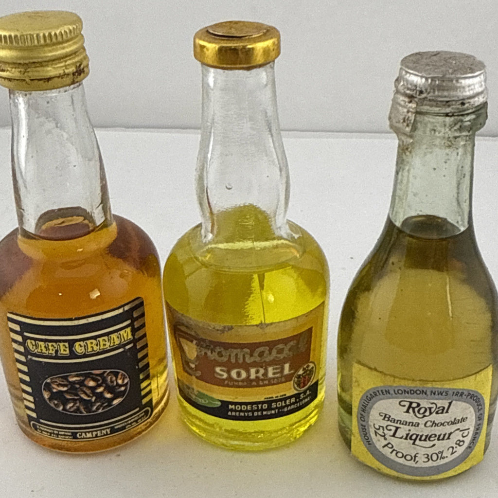 Vintage 1970s Mixed Liqueur Miniatures Coffee Banana Chocolate Sorel 5cl Lot