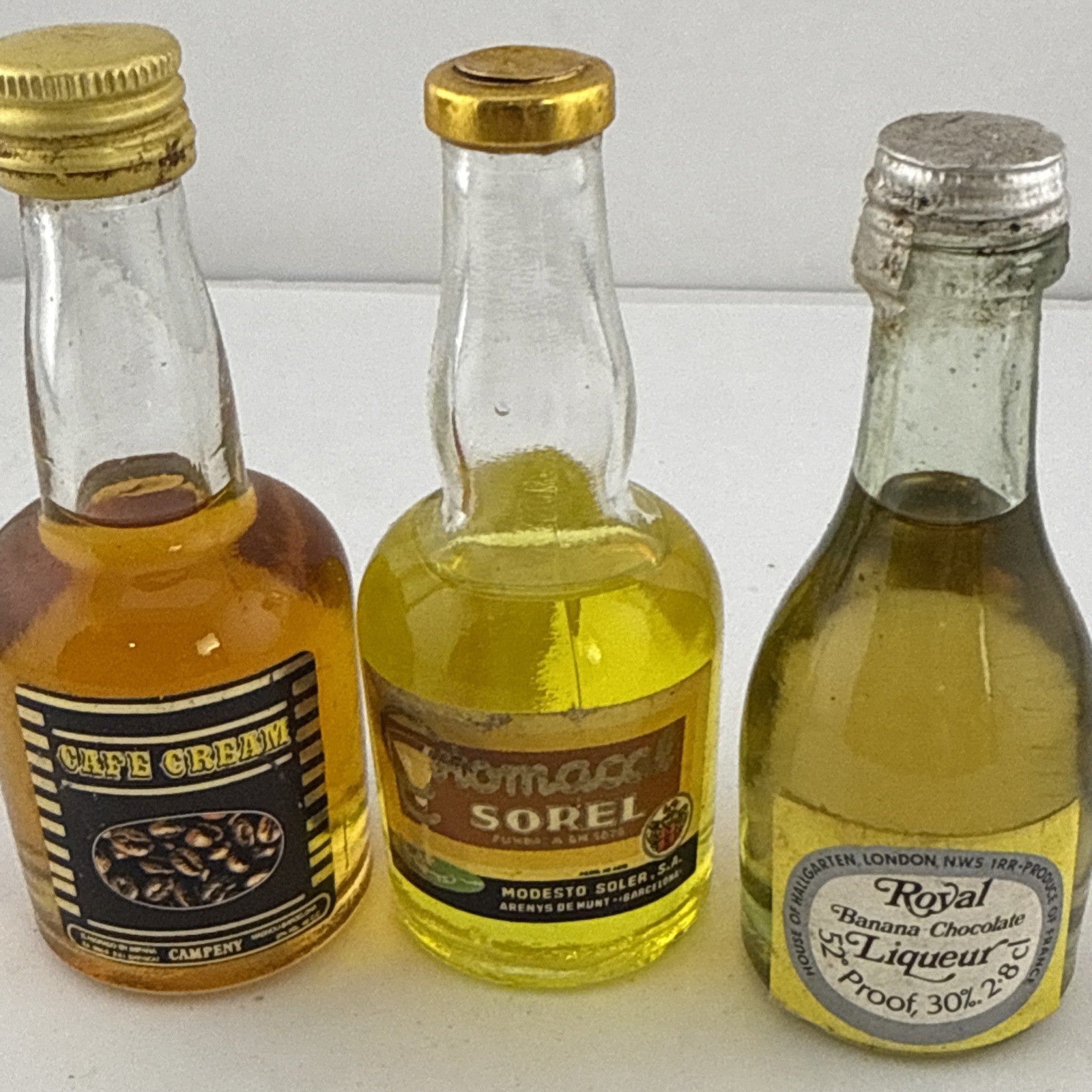 Vintage 1970s Mixed Liqueur Miniatures Coffee Banana Chocolate Sorel 5cl Lot