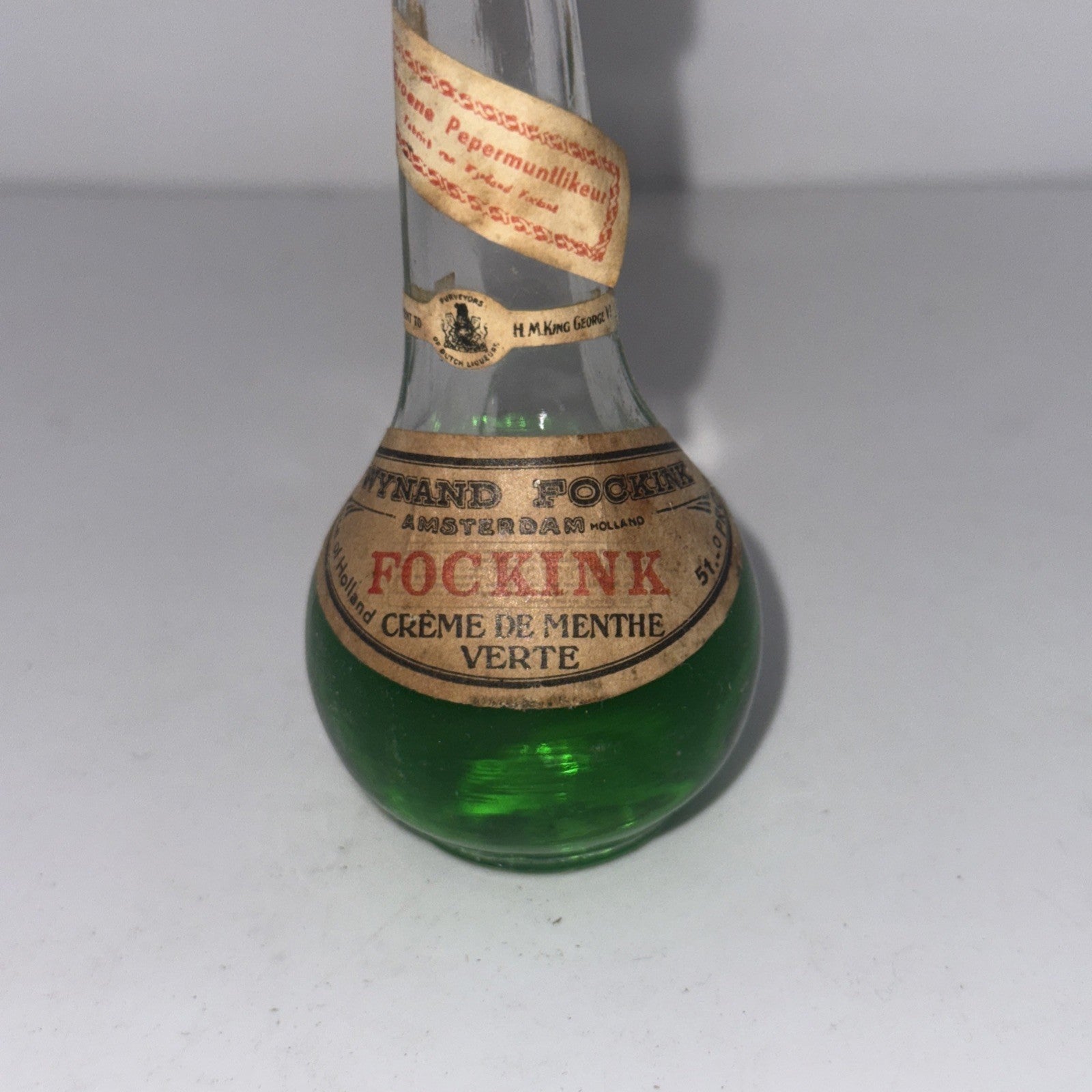 Vintage Wynand Fockink Crème de Menthe Verte Miniature c1950 Dutch Liqueur