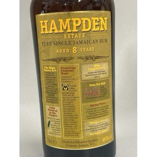 Hampden Estate 8 Year Old Pure Single Jamaican Rum 70cl 46%