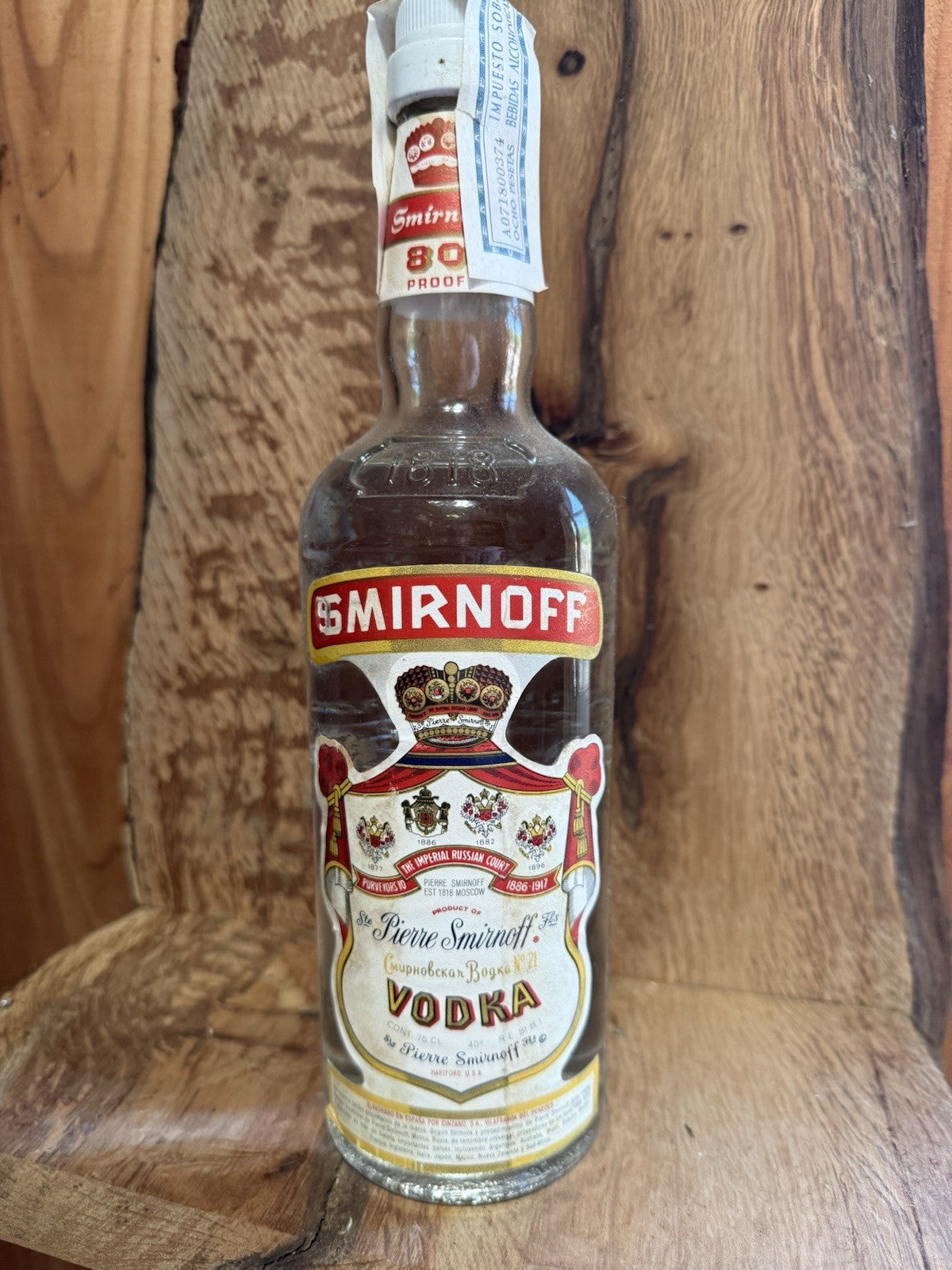 Smirnoff bottled 1970s 80% proof Vodka 1 L mature aged Unique Flavour