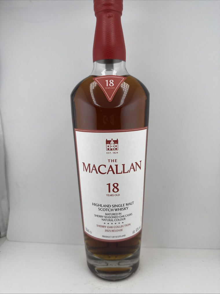 The Macallan 18 Year Old Sherry Oak Cask Single Malt Scotch Whisky 70cl 2025