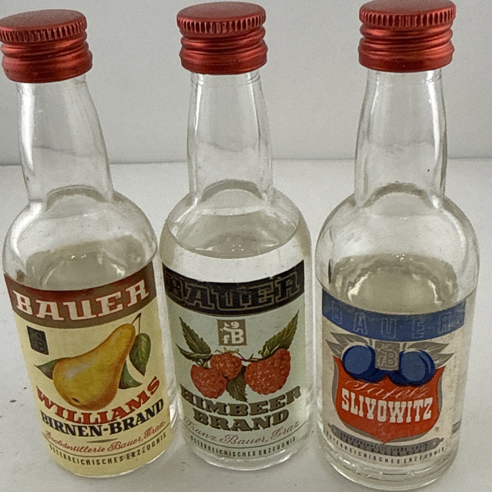 Vintage Bauer Austrian Schnapps Miniatures – Inc Williams Birnenbrand,