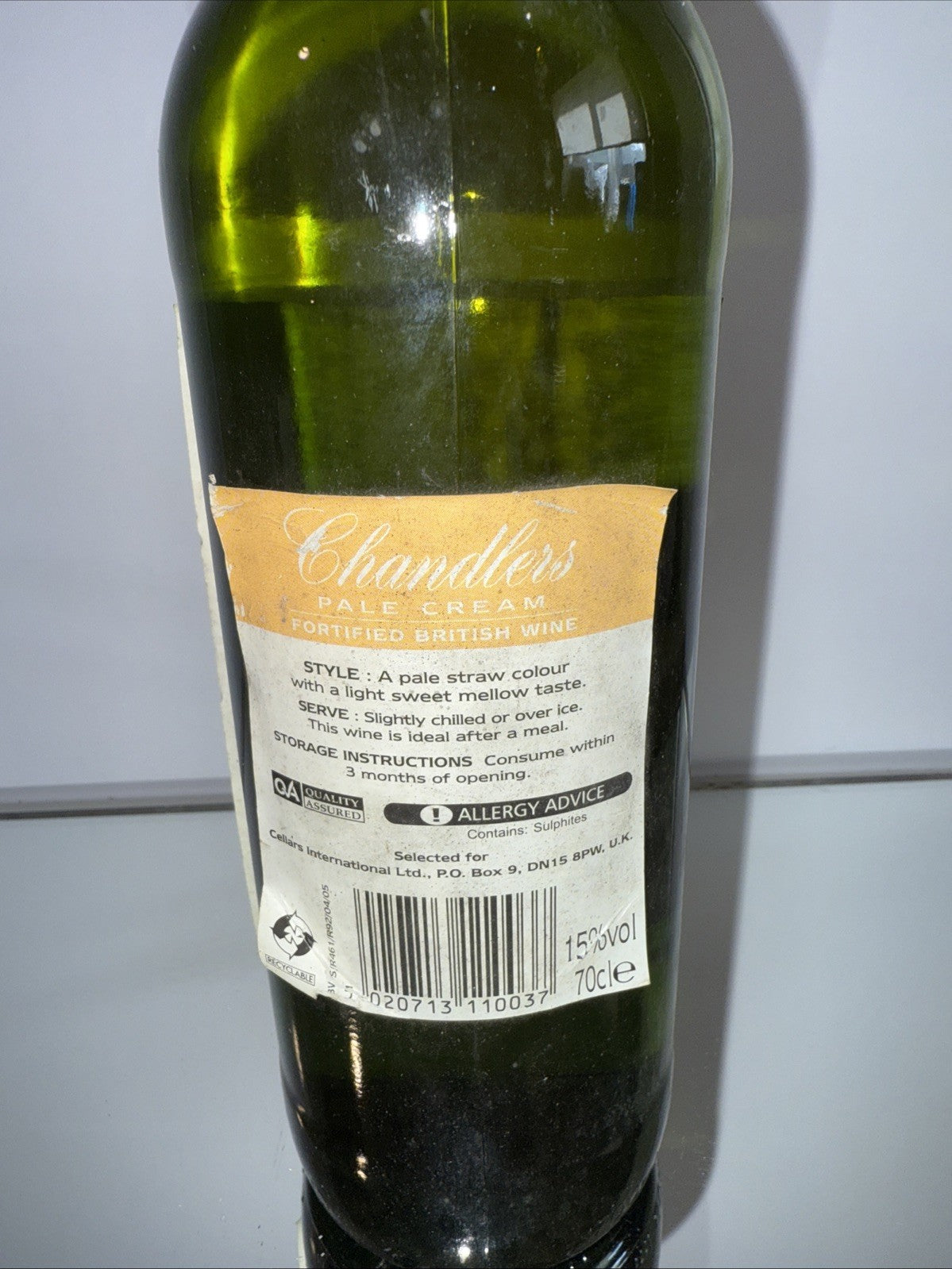 Chandlers Pale Cream Sherry 1980s Nostalgic vintage matured Quality