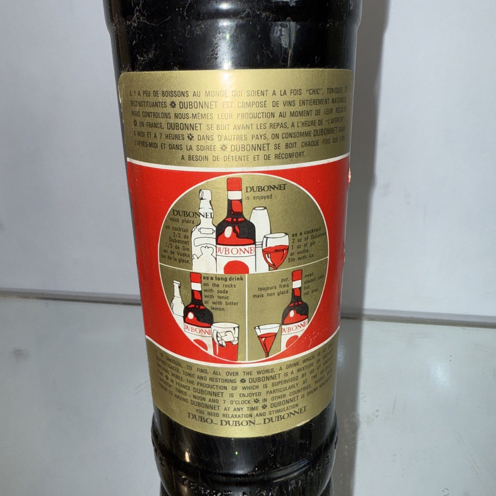 Dubonnet Red Wine Aperitif  Late 1960s 1L