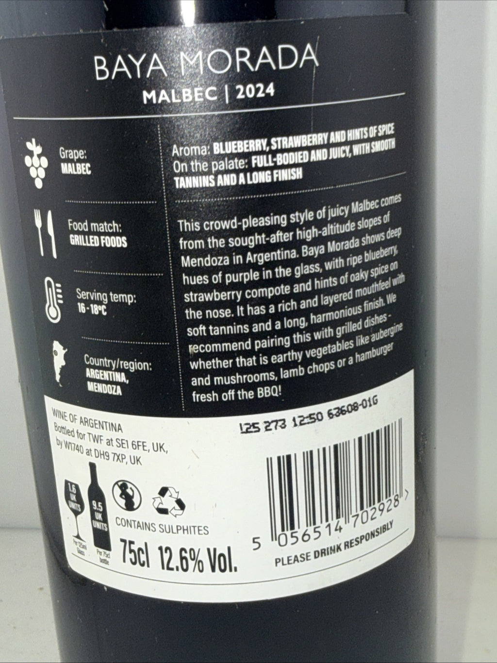 Baya Morada Malbec 2024 Mendoza Argentina Red Wine 75cl 12.6%