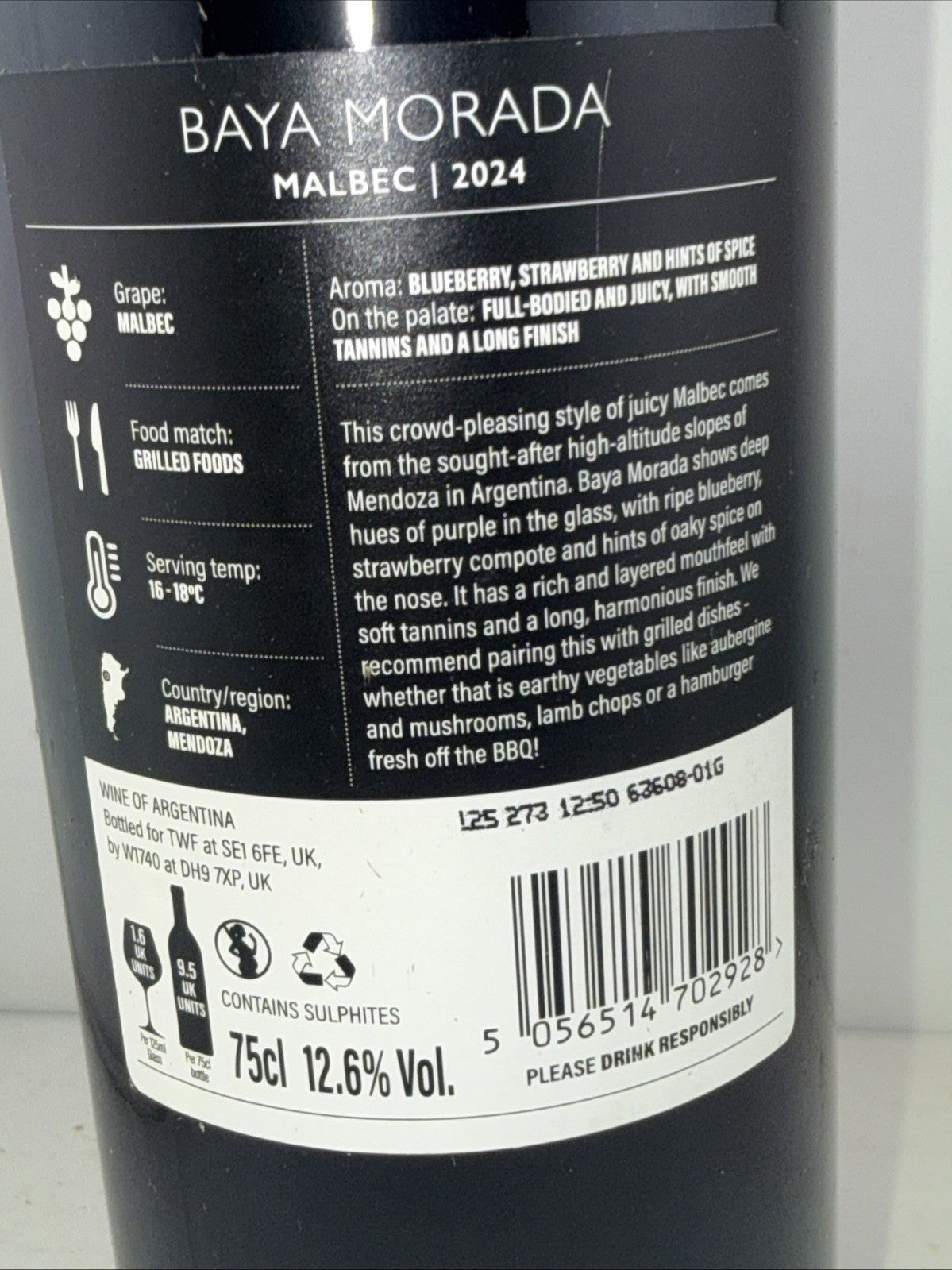 Baya Morada Malbec 2024 Mendoza Argentina Red Wine 75cl 12.6%