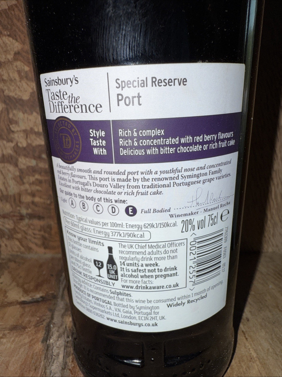 Sainsburys taste The difference special reserve port Symmington Estate