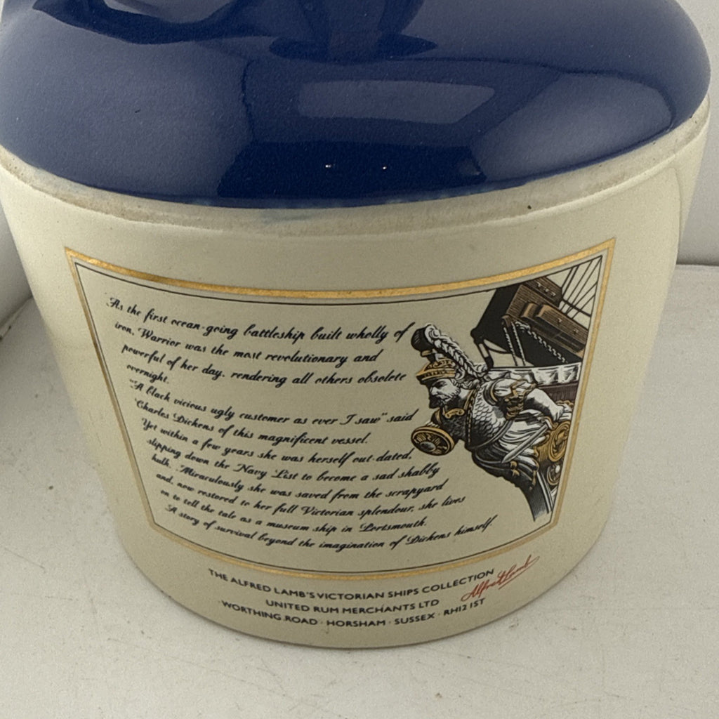 Lamb’s Navy Rum HMS Warrior Victorian Ships Ceramic Decanter Full 40%