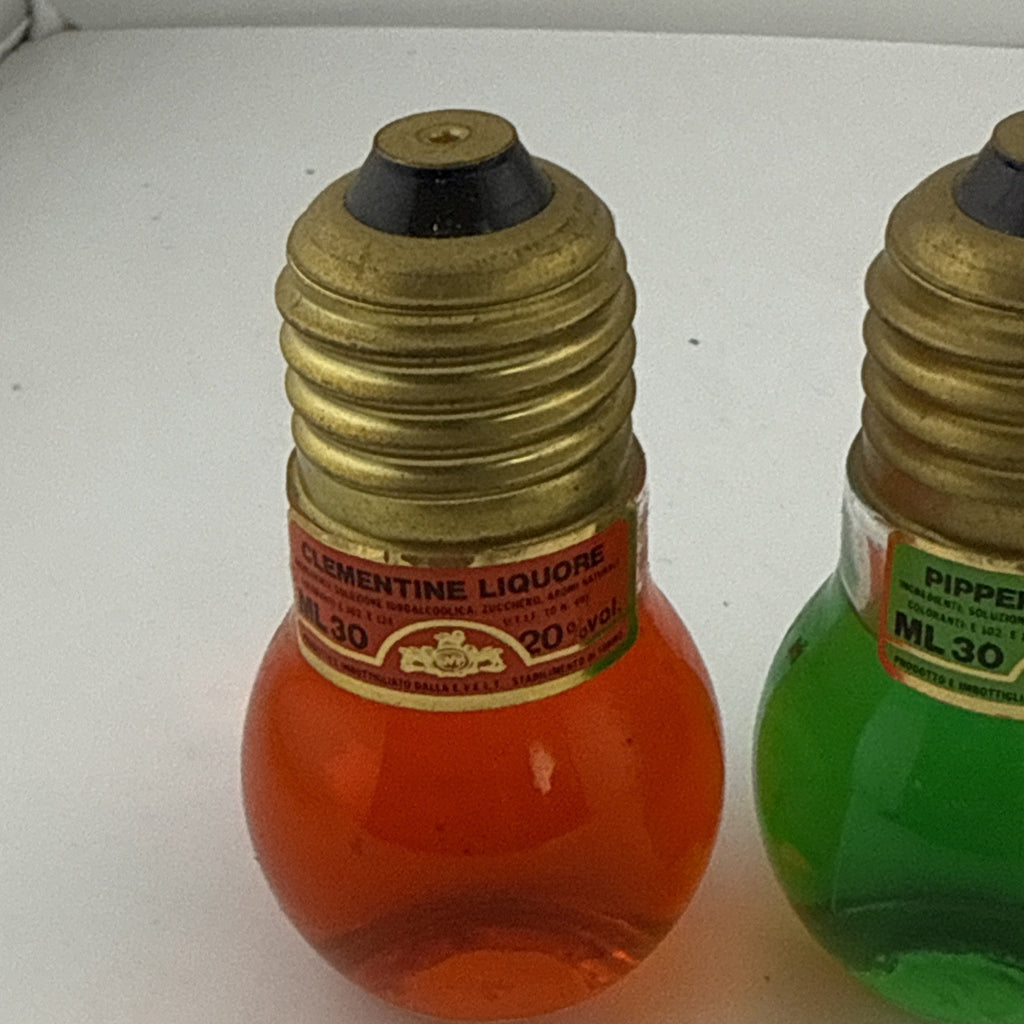 Vintage Italian Lightbulb Liqueur Minis Clementine Peppermint 30ml