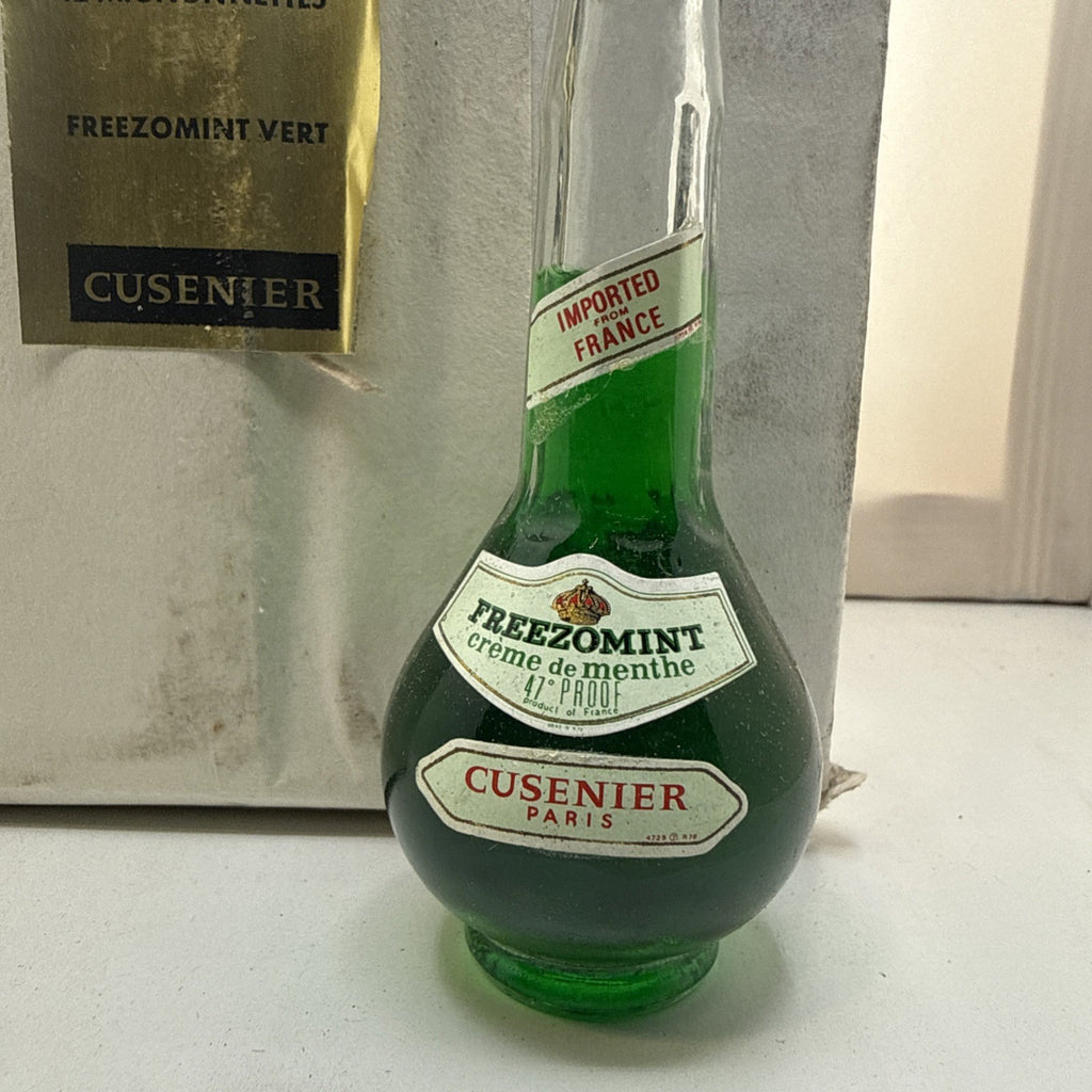 Vintage 1970s Cusenier Freezomint Crème de Menthe 12 Miniatures Boxfull unopened