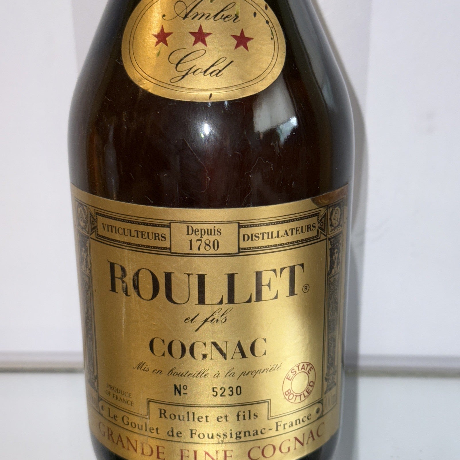 Roullet 3star Amber Gold Cognac 1980s Vintage