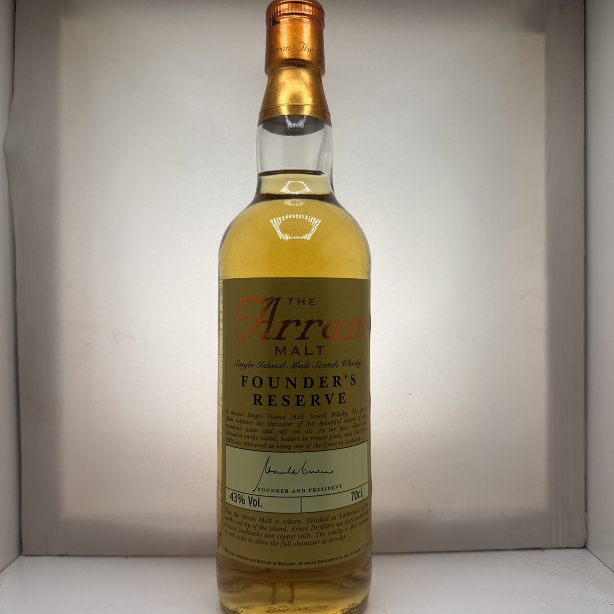 The Arran Malt Founder's Reserve — 1995 distilled / 2001 bottled — 43% — 70cl
