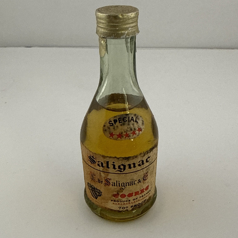 Vintage Salignac Cognac Miniature 5 Star Special 1950s 70 Proof France