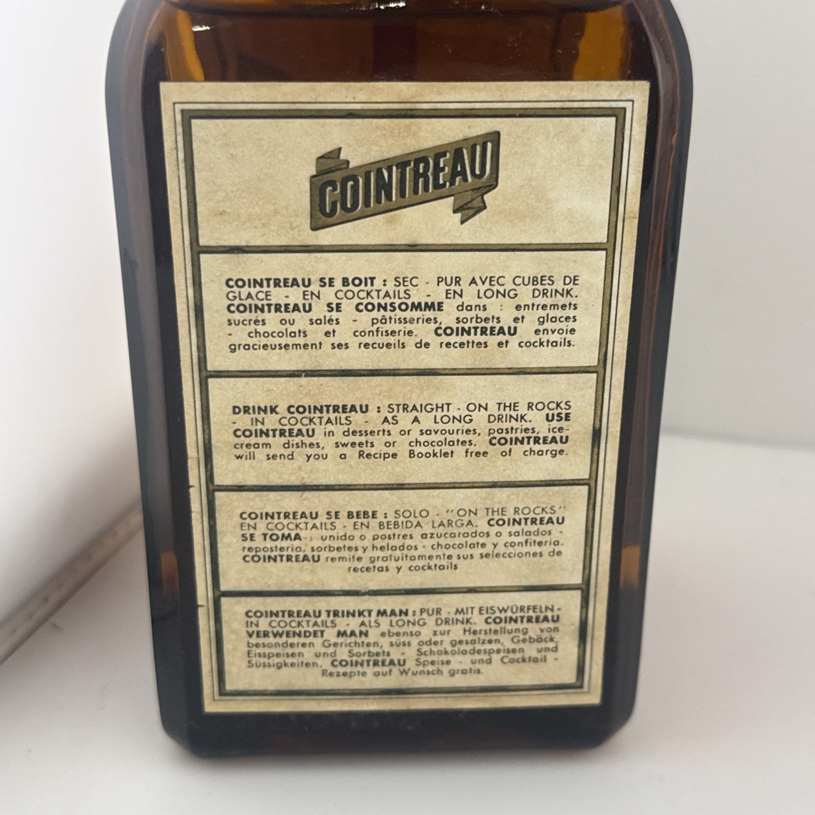 Vintage Cointreau Liqueur Extra Dry Angers France 1960s/70s
