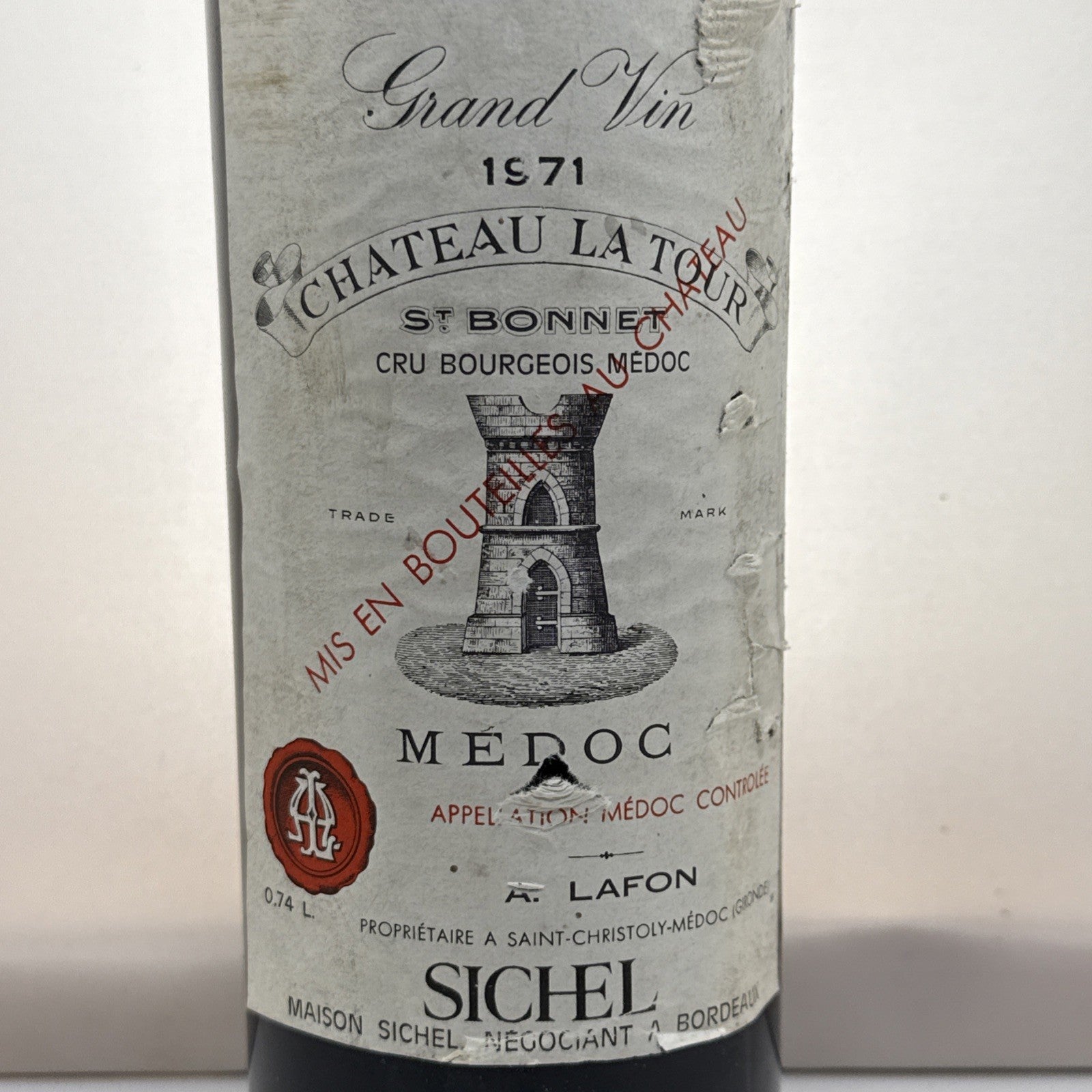 Château La Tour St Bonnet Médoc Cru Bourgeois 1971 Bordeaux 74cl