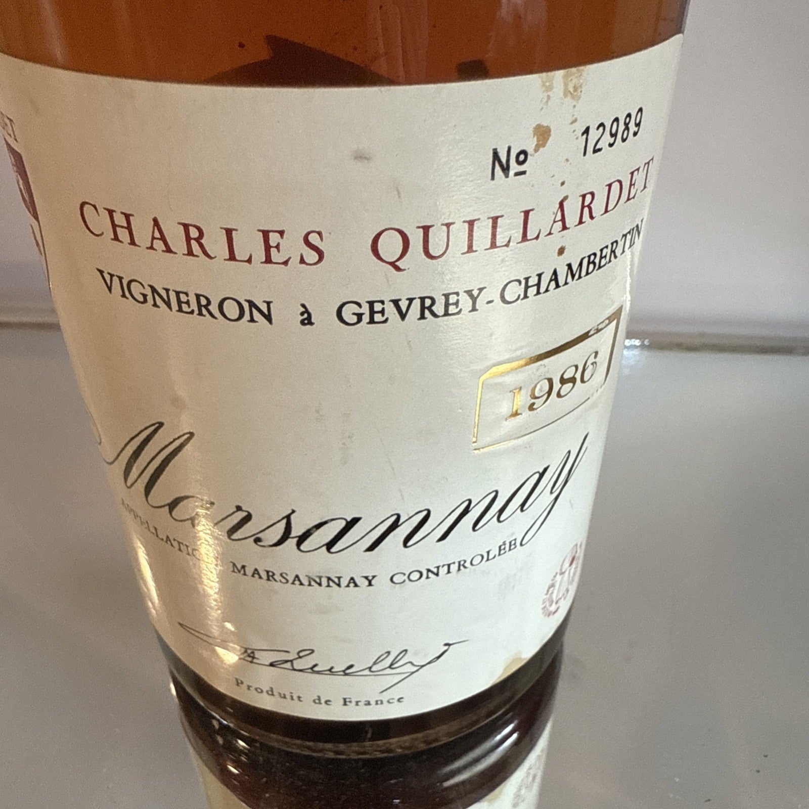 Jean Lefort, Gevrey-Chambertin Marsannay 1986 Vintage French Rose