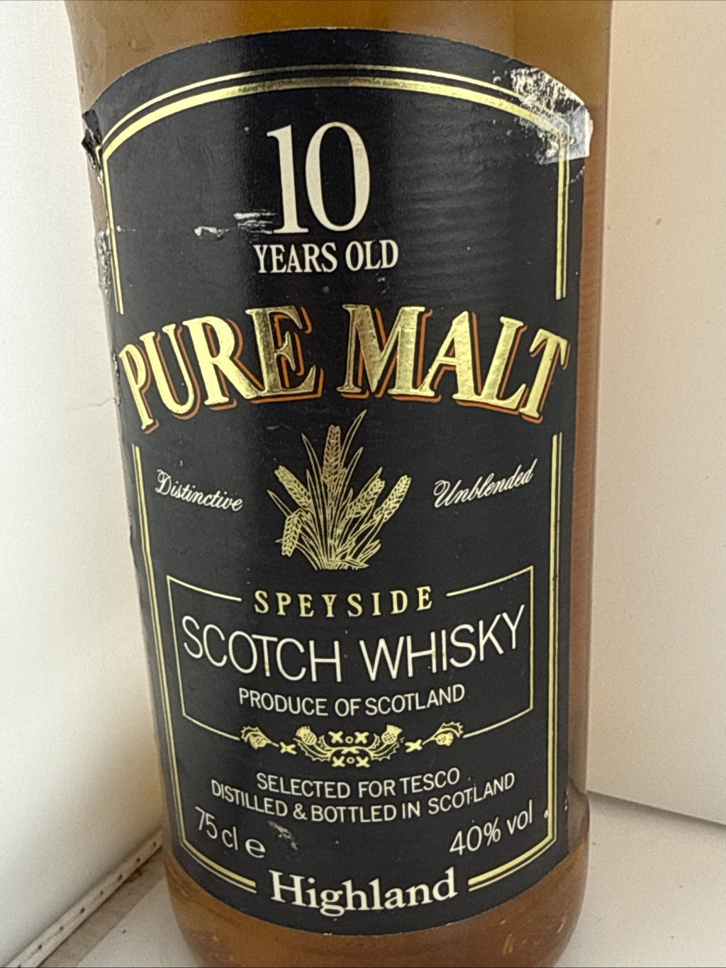 Tesco 10 Year Old Pure Malt Scotch Whisky 75cl 40% Vol Speyside Highland 1990s