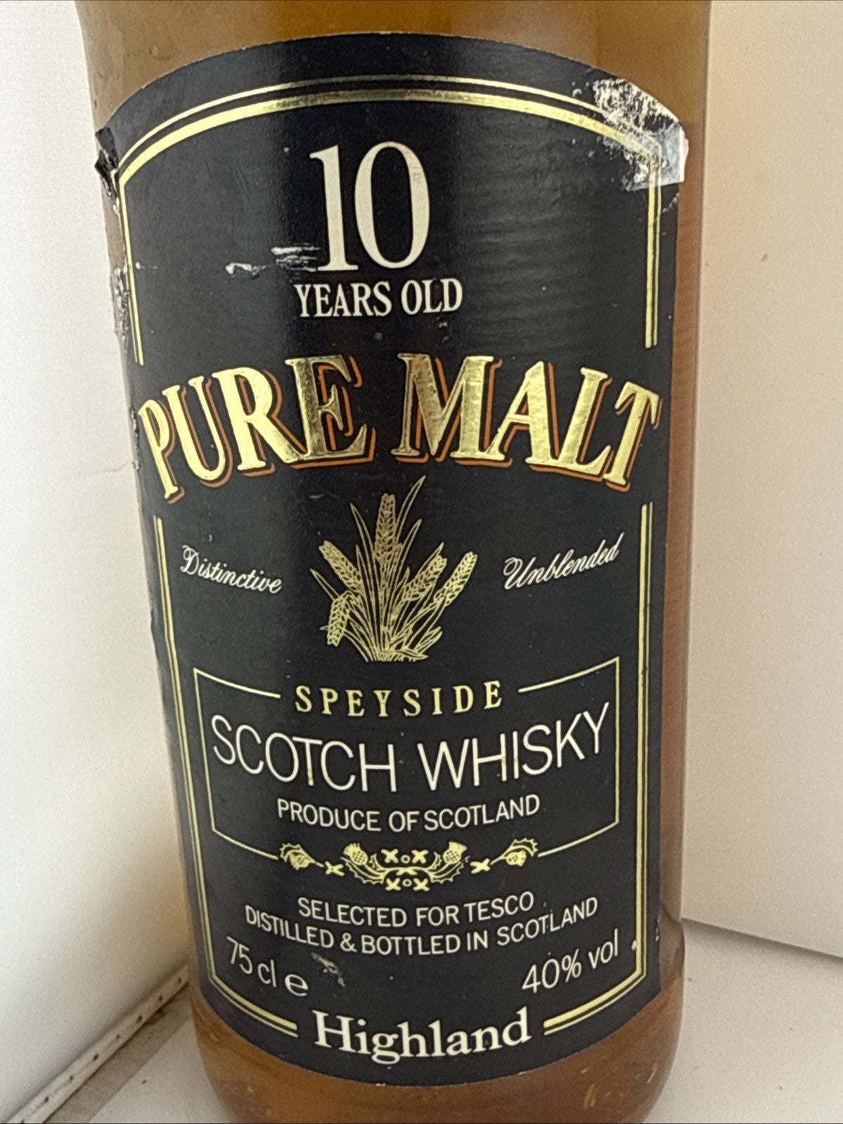 Tesco 10 Year Old Pure Malt Scotch Whisky 75cl 40% Vol Speyside Highland 1990s