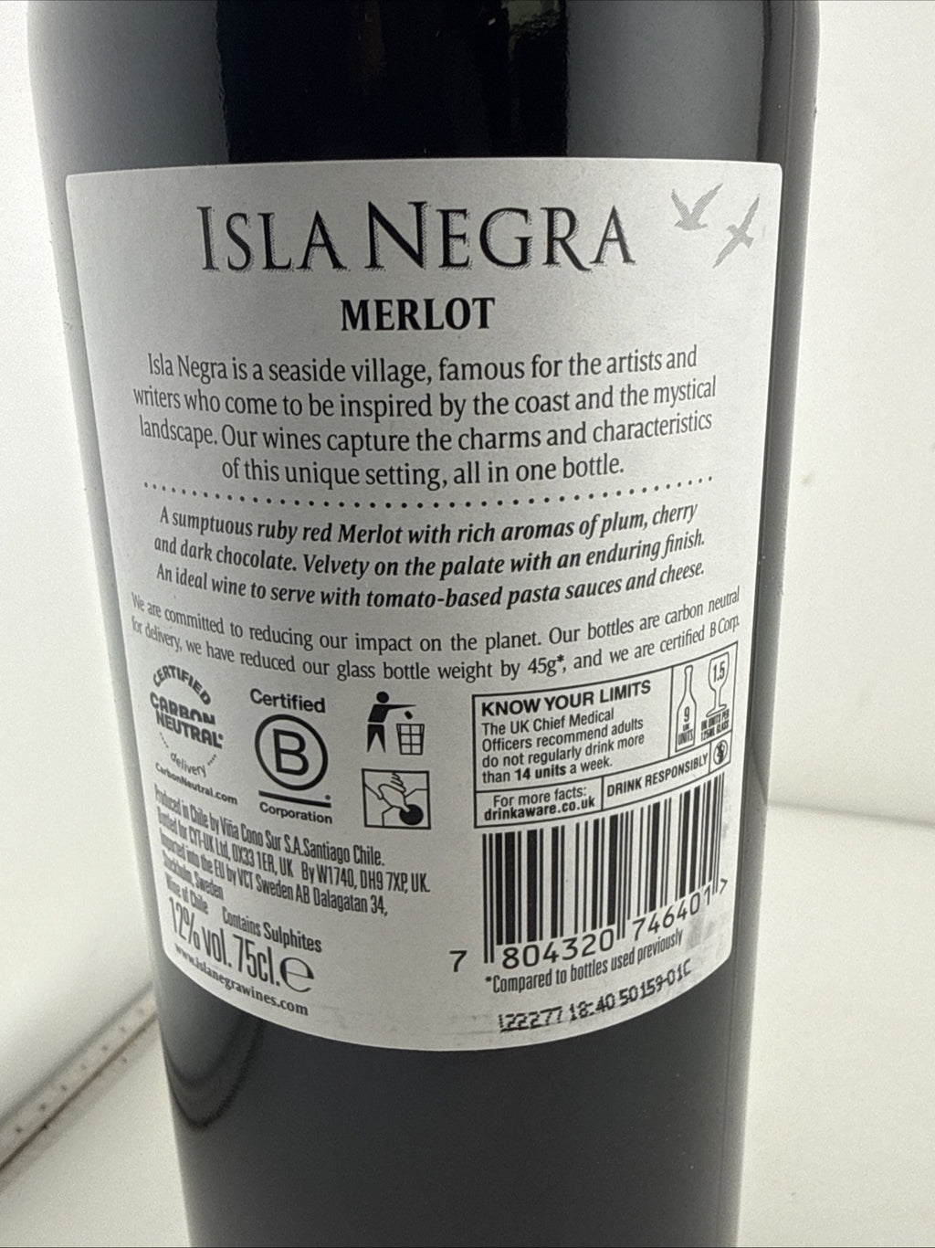 Isla Negra Seashore Merlot Chilean Red Wine 75cl 12% ABV Unopened