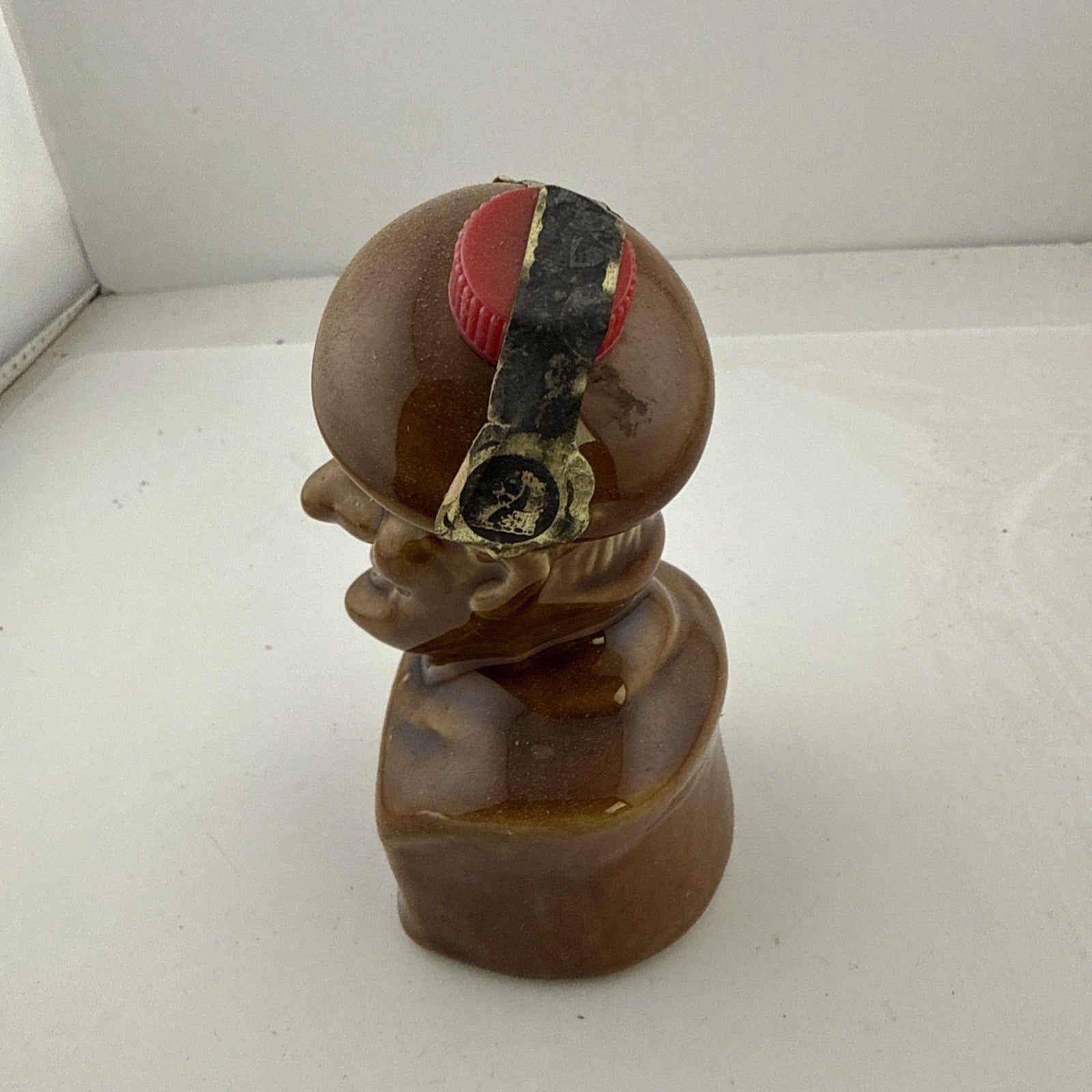 Vintage Miniature Whisky Novelty Character Head Decanter Ceramic Bottle Full