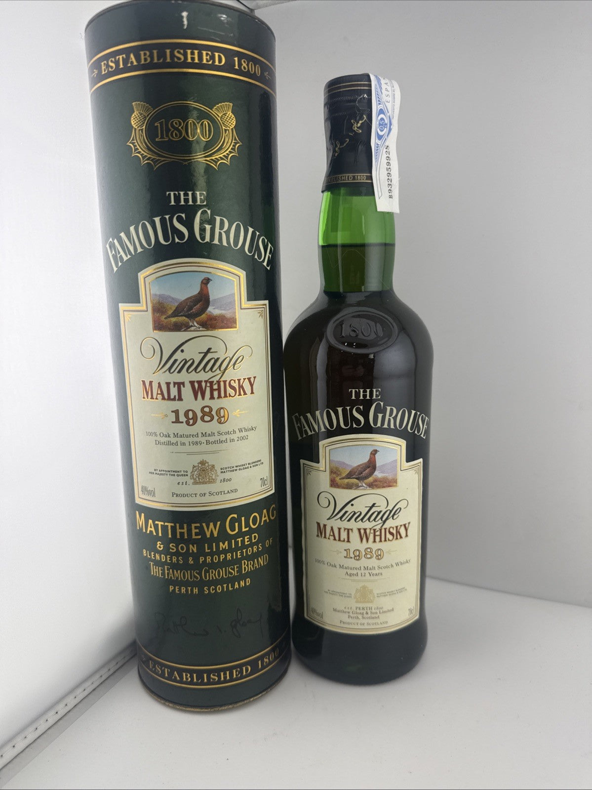 Famous Grouse Vintage Malt 1989 12 Year Old 70cl With Tube