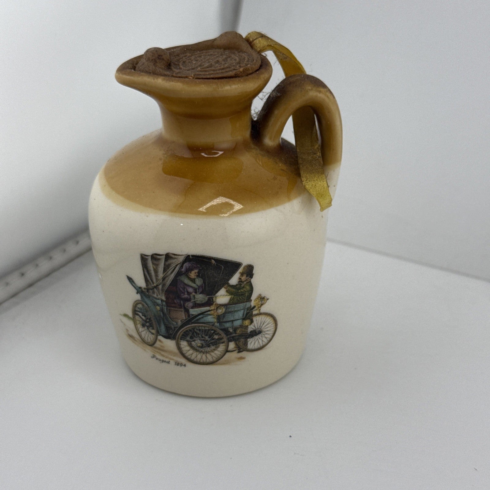 Lindisfarne Pottery Mini Jug Peugeot 1894 Berwick Tweed 1970s Full Sealed