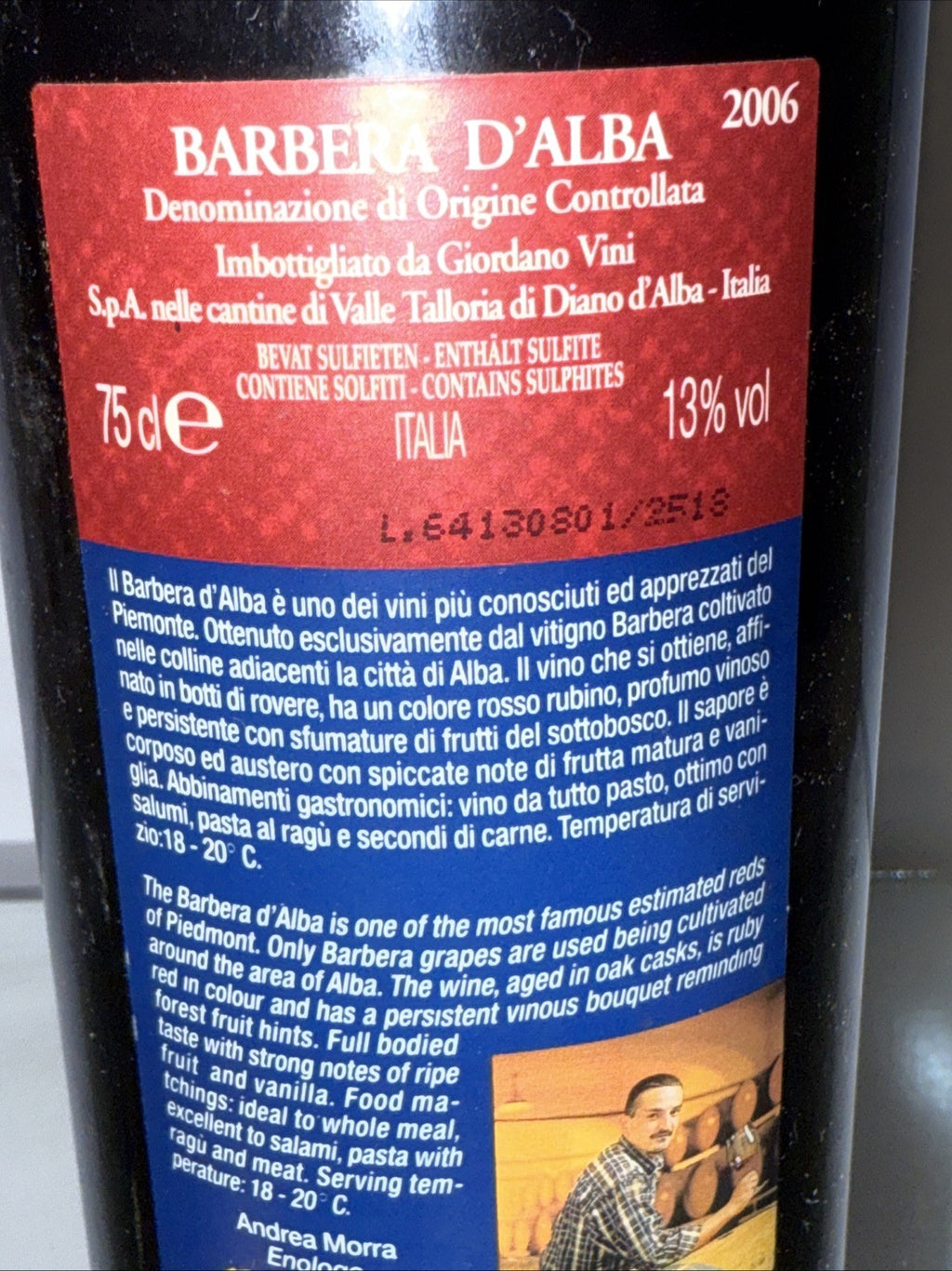 Giordano Vini Barbera d’Alba DOC 2006 (75cl, 13% ABV),