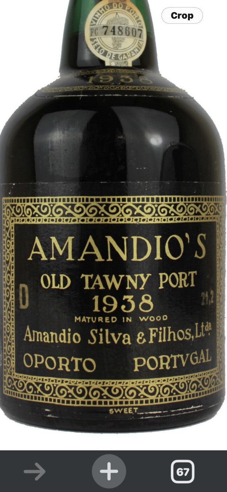 Amandio Silva Regal de Luxo Colheita Port 1938  ( Last Pic For Ref)
