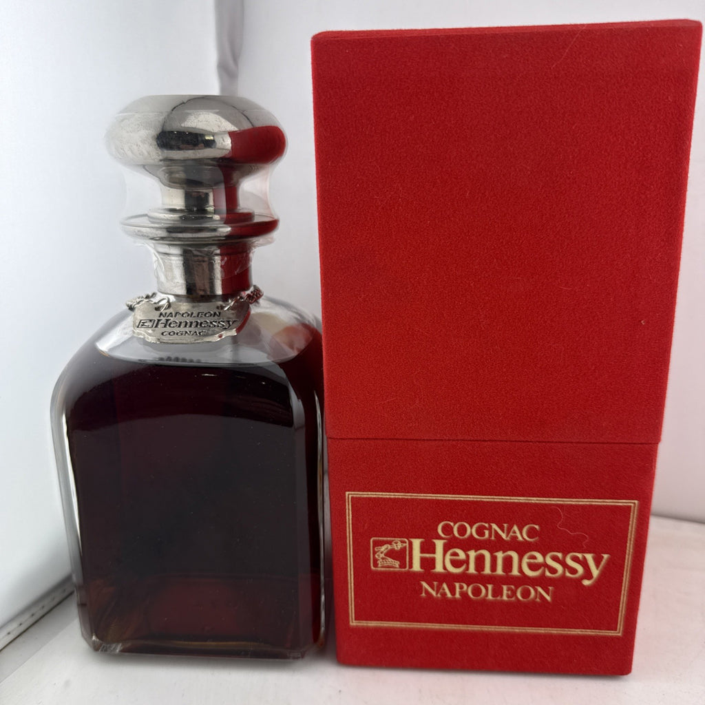 Hennessy Napoleon Cognac Silver Top Library Decanter 1980s Boxed