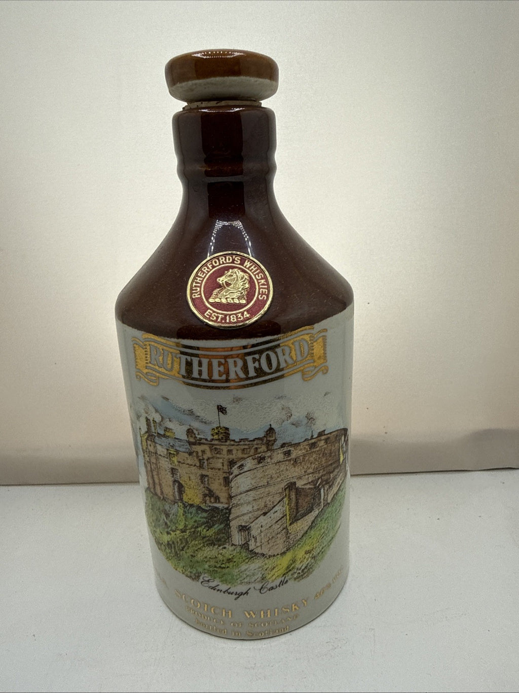 Rutherford’s Ceramic Thistle Decanter Scotch Whisky 70cl 40% 1990s