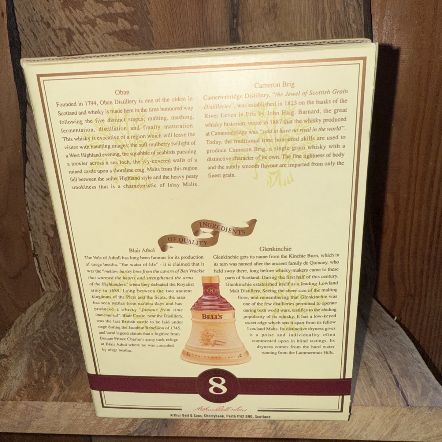 Bells Whisky 75cl Bottled christmas 1997 Full boxed mint condition