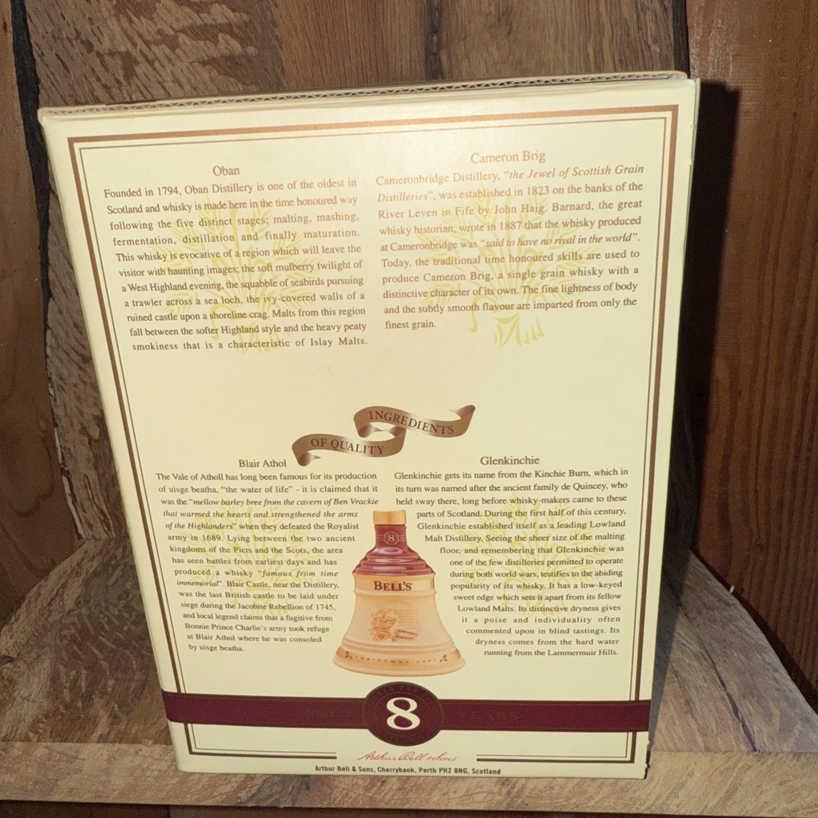 Bells Whisky 75cl Bottled christmas 1997 Full boxed mint condition