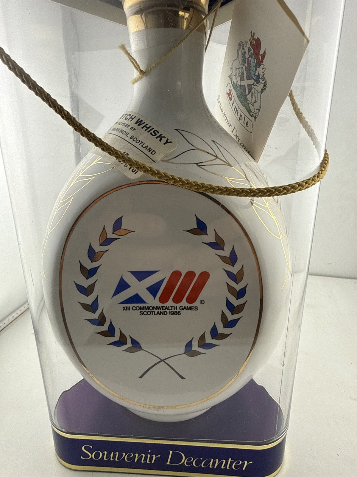 Dimple 12 Year Old 1986 Commonwealth Games Whisky Decanter 75cl 43%