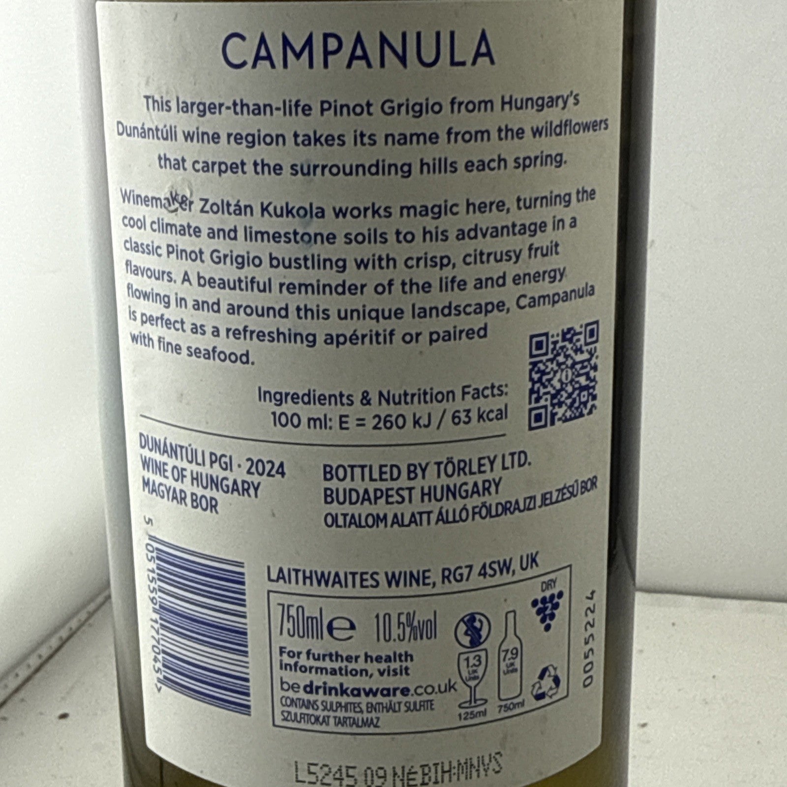 Campanula Pinot Grigio 2024 Hungary White Wine 75cl 10.5% ABV