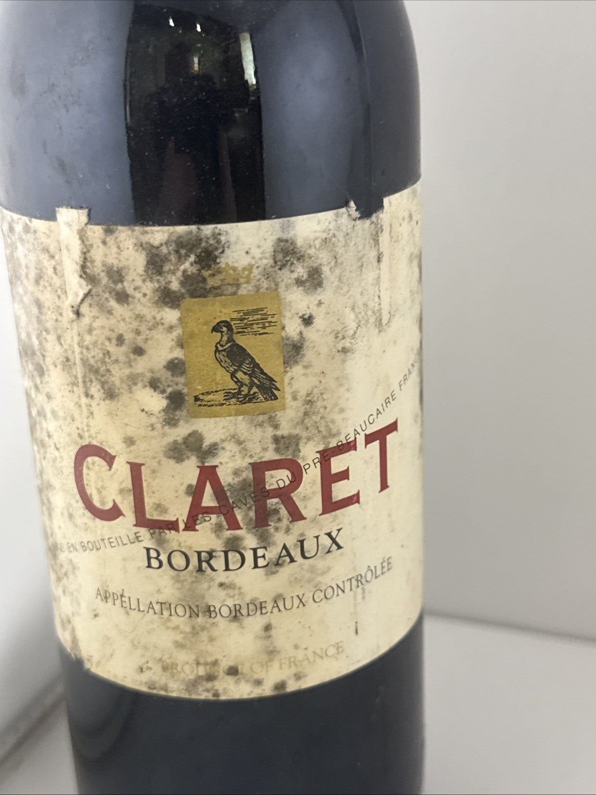Vintage Claret Bordeaux French Red Wine Bottle 1970s 1980s