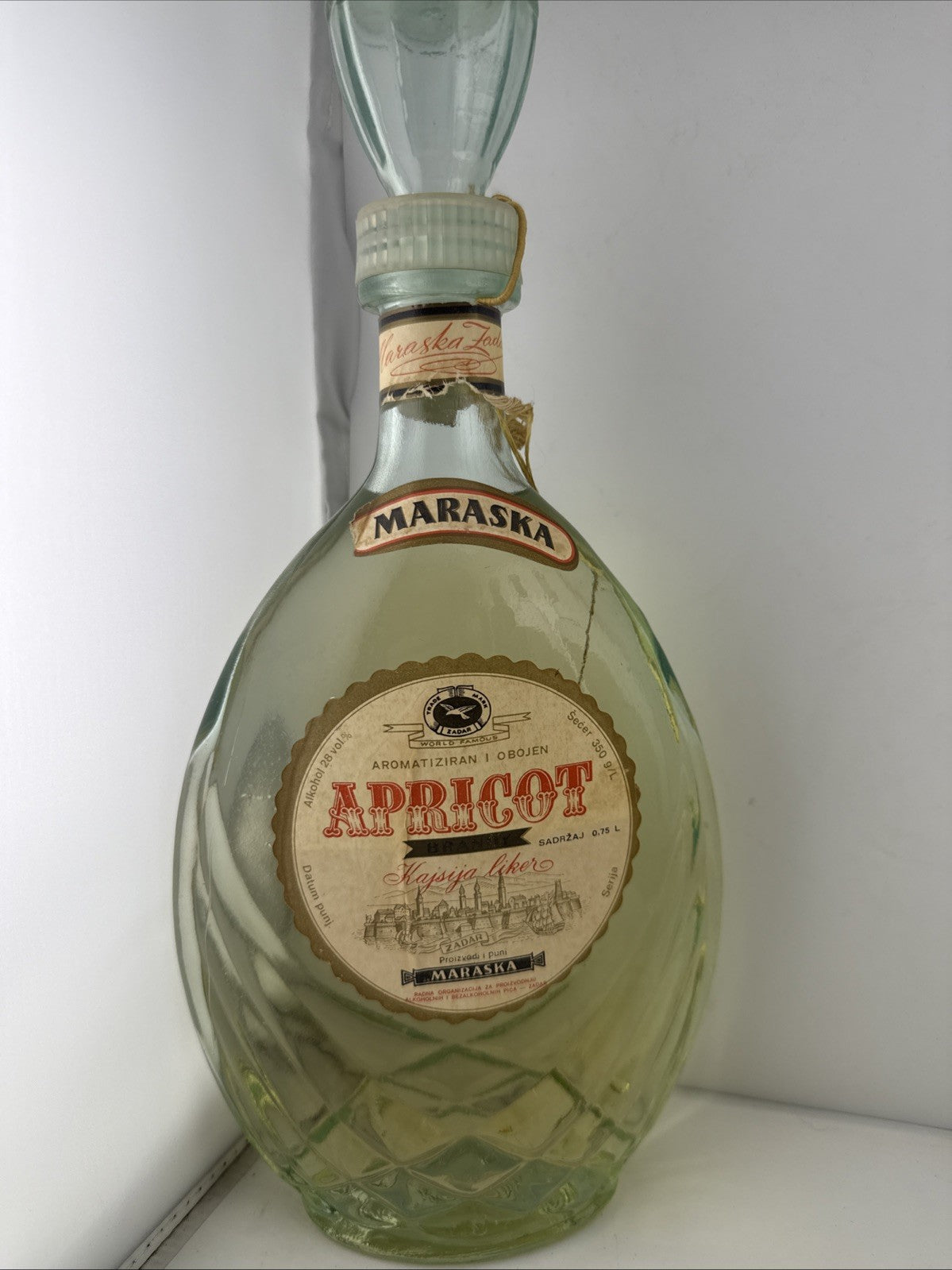 Vintage Maraska Apricot Brandy Kajsija Liker 75cl 28% Yugoslavia Zadar
